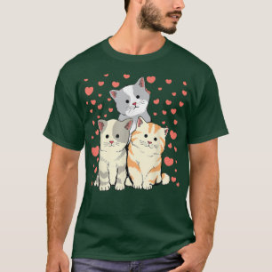 Katze Valentinstag Rotes Herz für Katze Lover T-Shirt