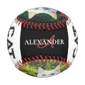 Katze Vater Vatertag Haustiere Fotos Mit Monogramm Baseball (Rückseite)