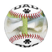 Katze Vater Vatertag Haustiere Fotos Mit Monogramm Baseball (Vorderseite)