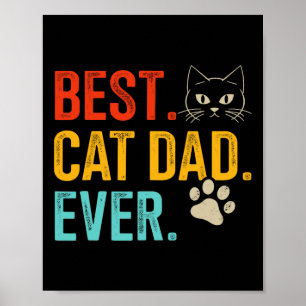 Katze Vater Vintag für Retro Vatertag Geburtstag Poster