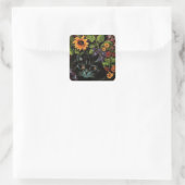Katze Verstecken in Blume von Louis-Wain-Aufkleber Quadratischer Aufkleber (Tasche)