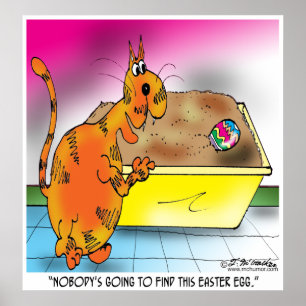 Katze versteckt Osterei Poster