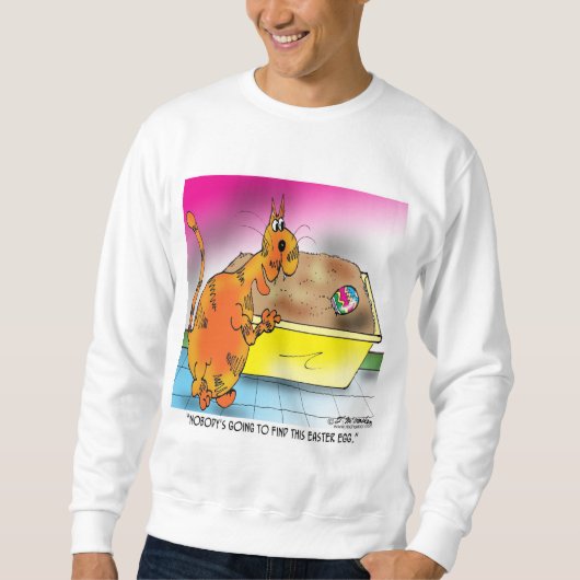 Katze versteckt Osterei Sweatshirt (Vorderseite)
