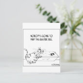 Katze versteckt Ostereier Feiertagspostkarte (Stehend Vorderseite)