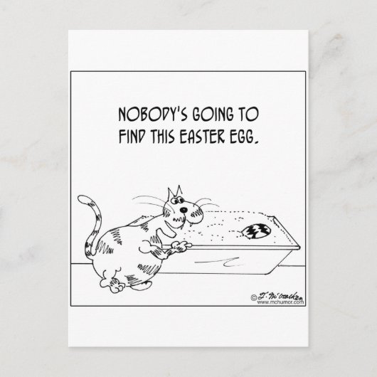 Katze versteckt Ostereier Feiertagspostkarte (Vorderseite)