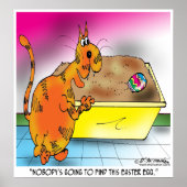 Katze versteckt Ostereier Poster (Vorne)