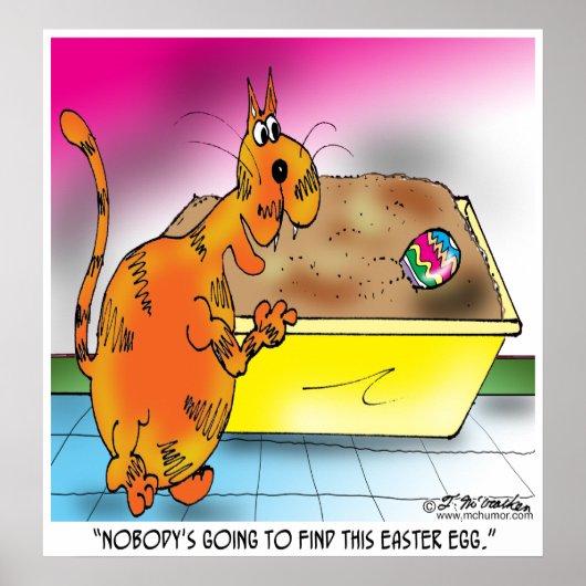 Katze versteckt Ostereier Poster (Vorne)