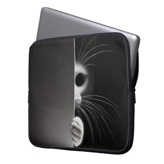 Katze versteckt sich im Schatten Laptopschutzhülle (Vorderseite Links)