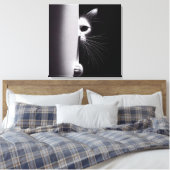 Katze versteckt sich im Schatten Leinwanddruck (Insitu (Schlafzimmer))