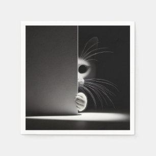 Katze versteckt sich im Schatten Serviette