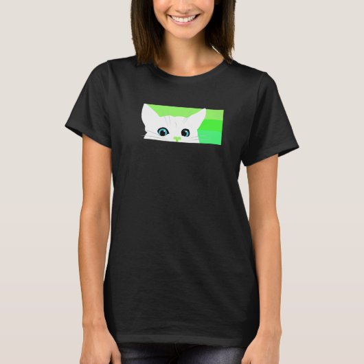 Katze verstohlener Blick T-Shirt (Vorderseite)