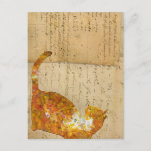 Katze vieler Wörter Postkarte