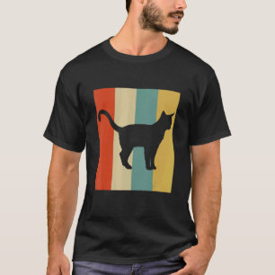 Katze Vintage Abessinier Kätzchen Silhouette Felin T-Shirt