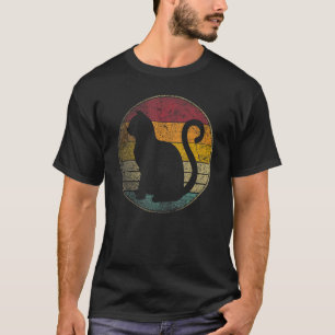 Katze Vintage abgenutzt Retro 70er 80er Männer Fra T-Shirt