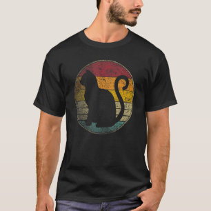 Katze Vintage abgenutzt Retro 70er 80er Männer Fra T-Shirt