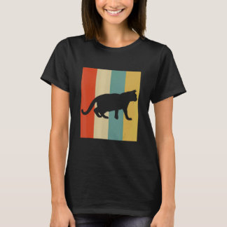 Katze Vintage American Shorthair Katzen Silhouette T-Shirt