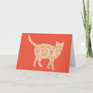 Katze Vintage-Blumenkarte Serie 17 Karte