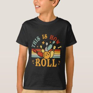 Katze Vintage Bowling-Shirt So rolle ich Lustig T-Shirt