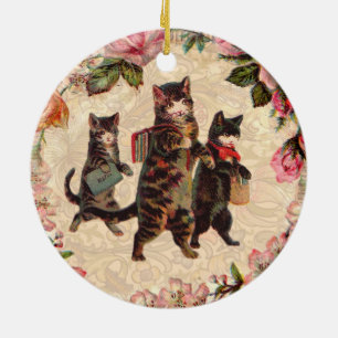 Katze Vintage Hübsch Antiqu Katze Keramik Ornament