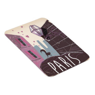 Katze Vintage Paris Reiseplakat. Magnet
