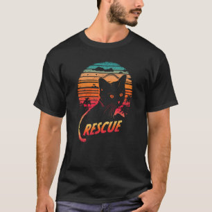 Katze Vintage Sonnenuntergang Katzenbesitzer Tierr T-Shirt