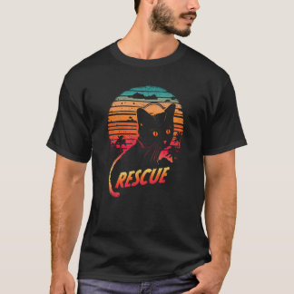 Katze Vintage Sonnenuntergang Katzenbesitzer Tierr T-Shirt