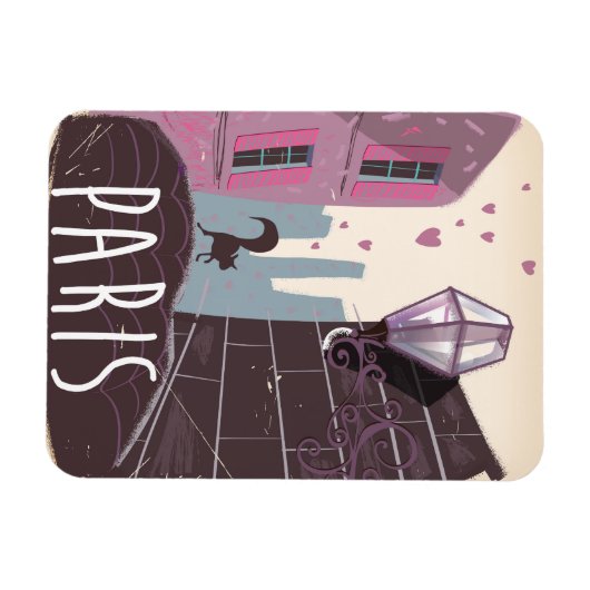 Katze Vintages Pariser Reiseplakat. Magnet (Horizontal)