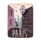 Katze Vintages Pariser Reiseplakat. Magnet (Vertikal)