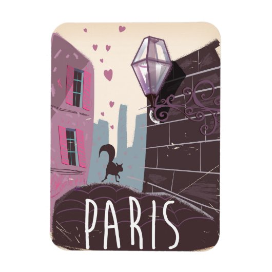 Katze Vintages Pariser Reiseplakat. Magnet (Vertikal)