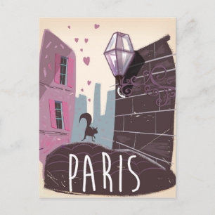 Katze Vintages Pariser Reiseplakat. Postkarte