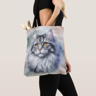 Katze voll Grace in Aquarellfarbe Tasche