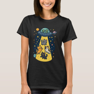 Katze von Außerirdischen entführt Lustige Katzenre T-Shirt