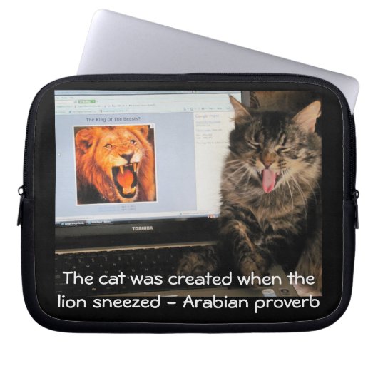 Katze, von der Löwennize erschaffen Laptopschutzhülle (Vorderseite)