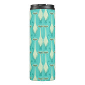 Katze von der Sorte Siam - Türkis und Orange Thermosbecher (Rückseite)