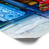 Katze von farbenfroher Hülle Poster (Ecke)