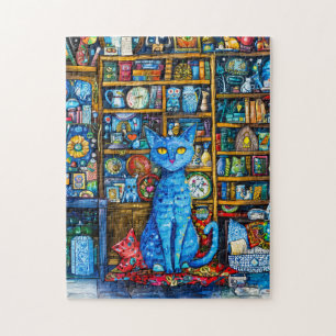 Katze von farbenfroher Hülle Puzzle