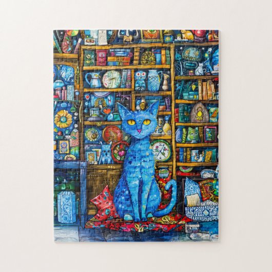 Katze von farbenfroher Hülle Puzzle (Vertikal)