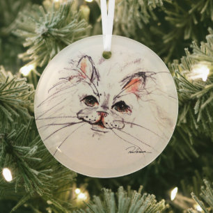 Katze von Hevener Ornament Aus Glas