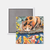 Katze von Koi Pond Magnet (Vorderseite/Rückseite)