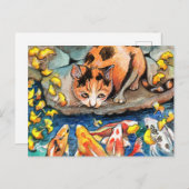 Katze von Koi Pond Postkarte (Vorne/Hinten)