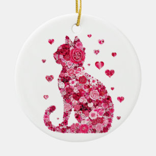 Katze von Rose Keramik Ornament