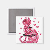 Katze von Rose Magnet (Vorderseite/Rückseite)