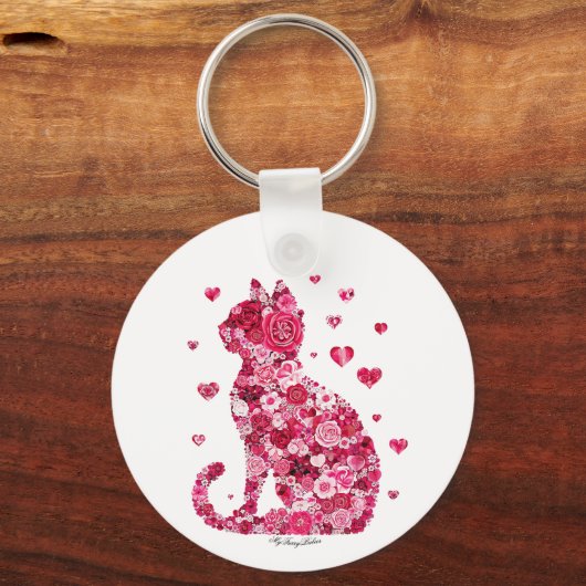 Katze von Rose Schlüsselanhänger (Rückseite)