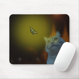 Katze, von Schmetterling, Mousepad