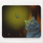 Katze, von Schmetterling, Mousepad (Vorne)