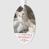 Katze Vorweihnachtsname Personalisierter Foto Ornament (Vorderseite)