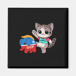 Katze Vs. Gop-Elefant - Kamala Harris - Anti-Trump Magnet