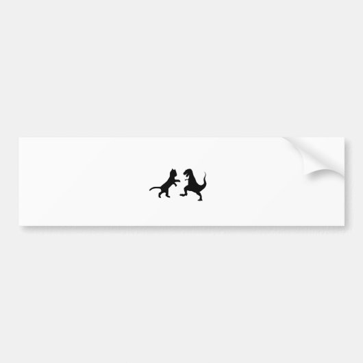 Katze vs. t-rex autoaufkleber (Vorne)