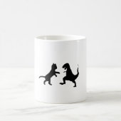Katze vs. t-rex kaffeetasse (Mittel)