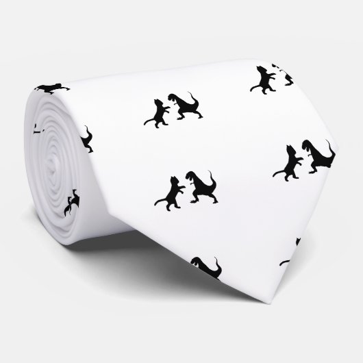 Katze vs. t-rex krawatte (Gerollt)